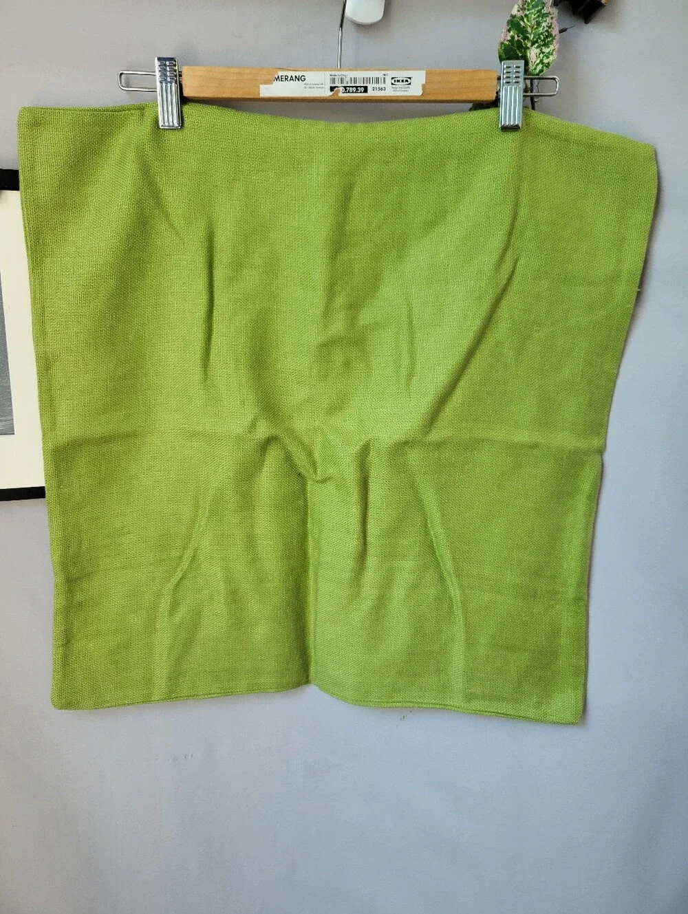 Pottery Barn Solid Linen Big Pearl Shell Button Throw Pillow Cover Green 20 x 20